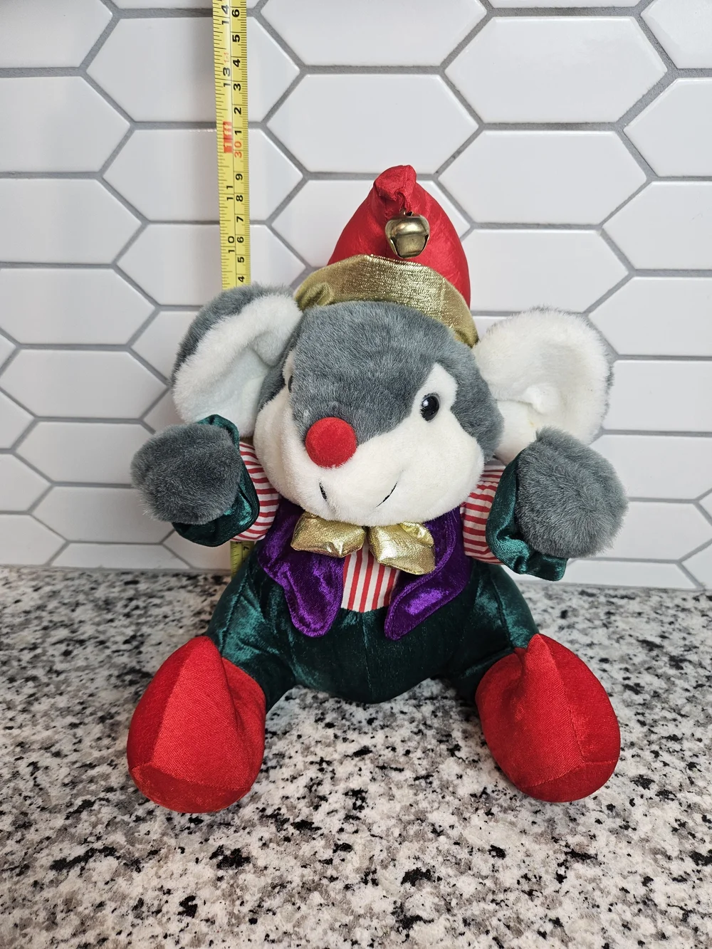 Vintage Christmas Elf Mouse Stuffed Plush